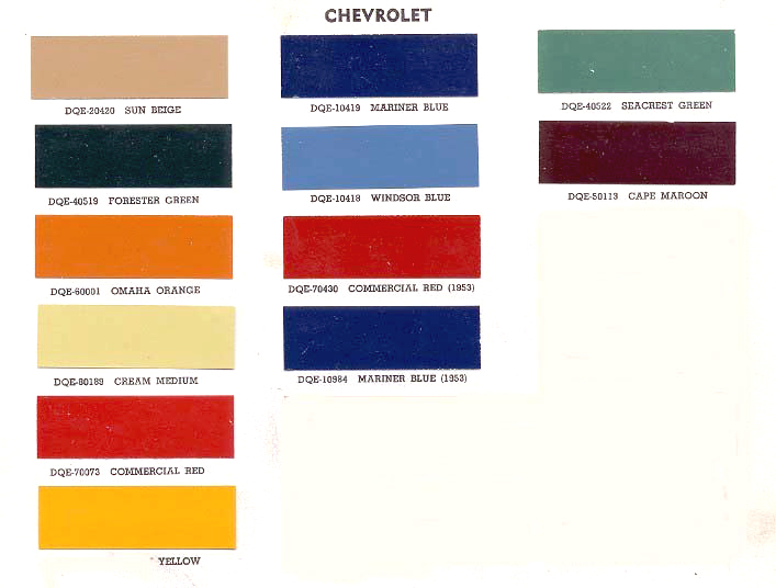 gm truck color chart